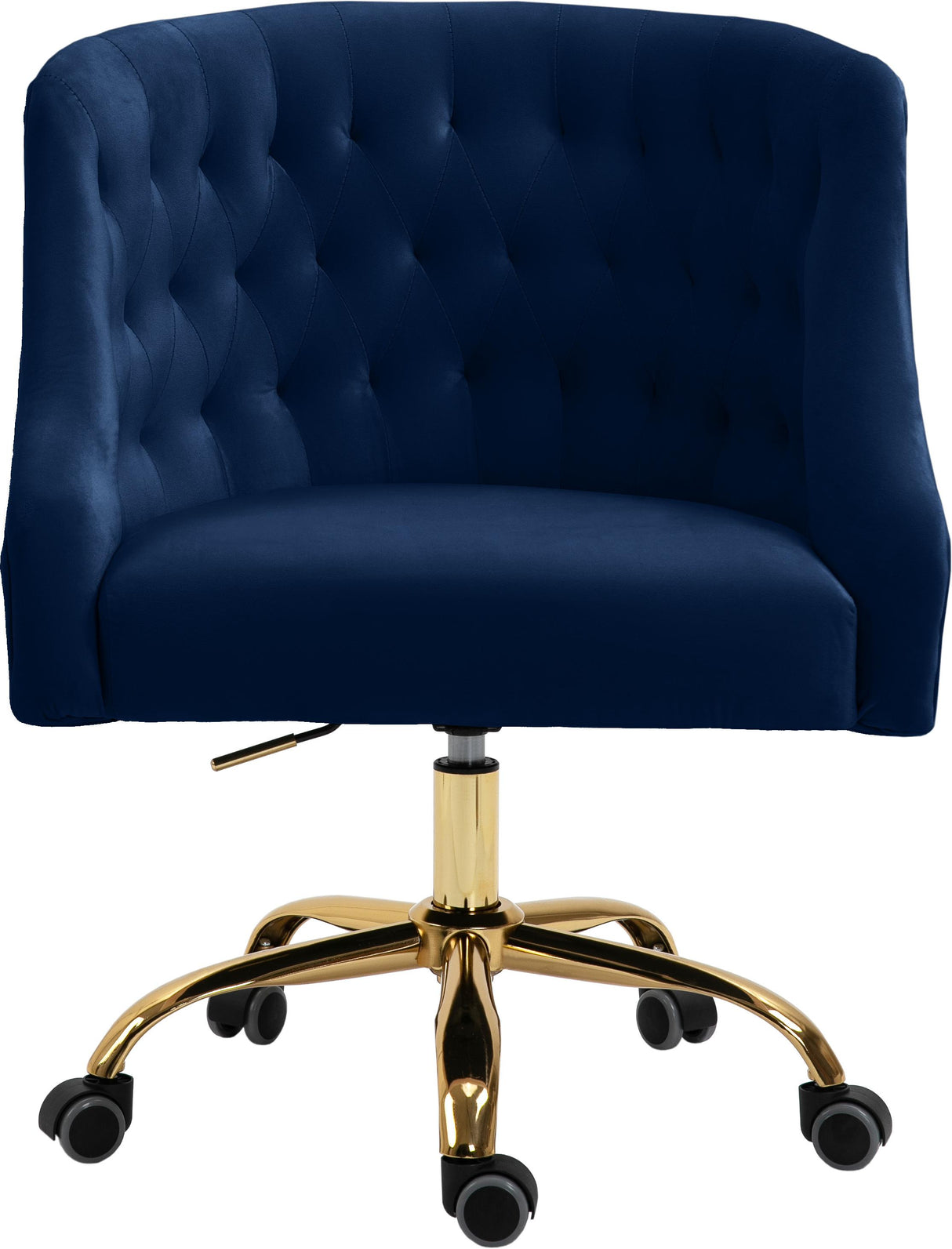 Arden Navy Velvet Office Chair - galleria furniture outlet