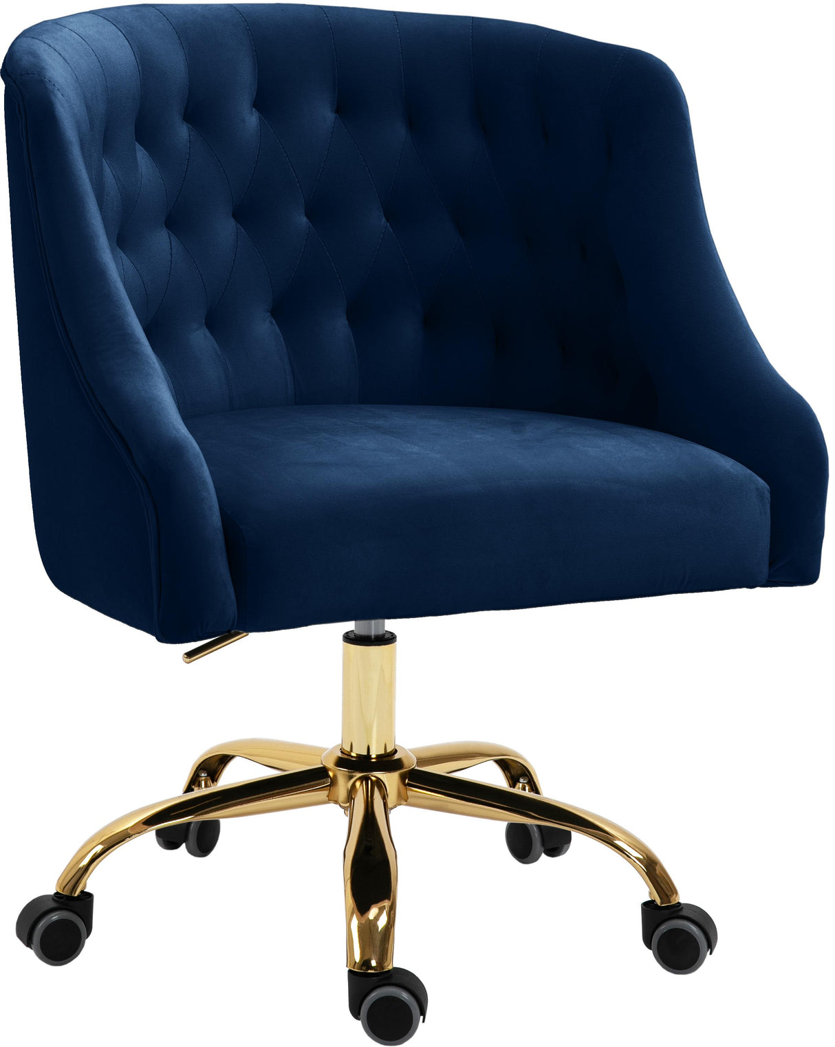Arden Navy Velvet Office Chair - galleria furniture outlet