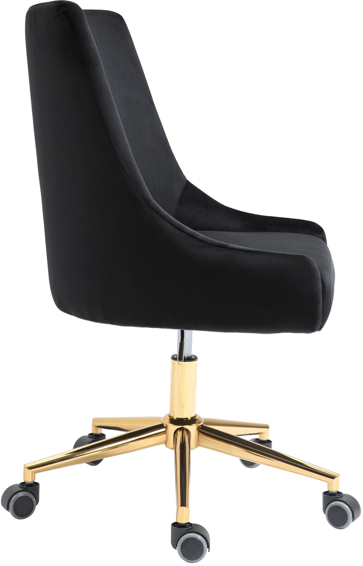 Karina Black Velvet Office Chair - galleria furniture outlet
