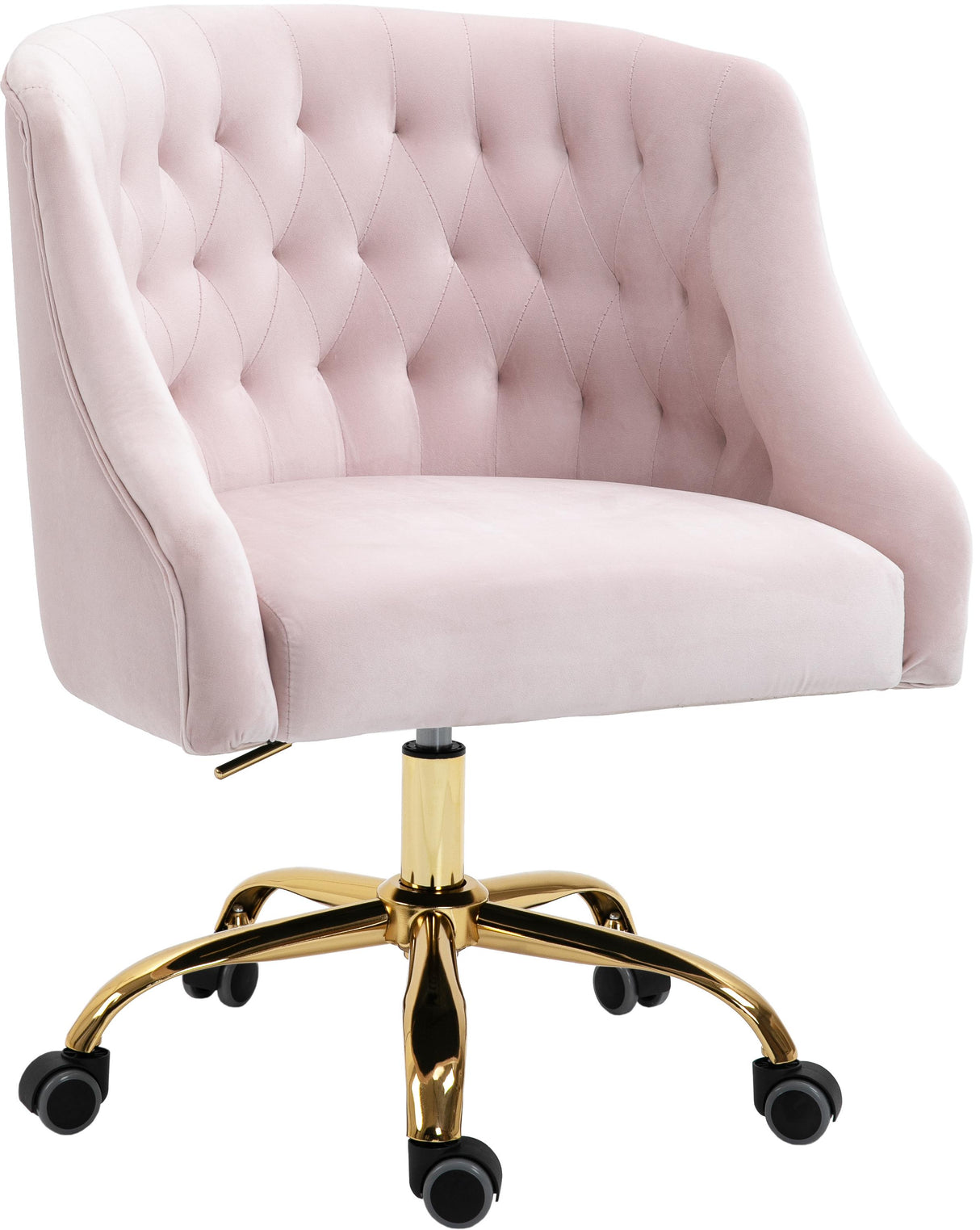 Arden Pink Velvet Office Chair - galleria furniture outlet