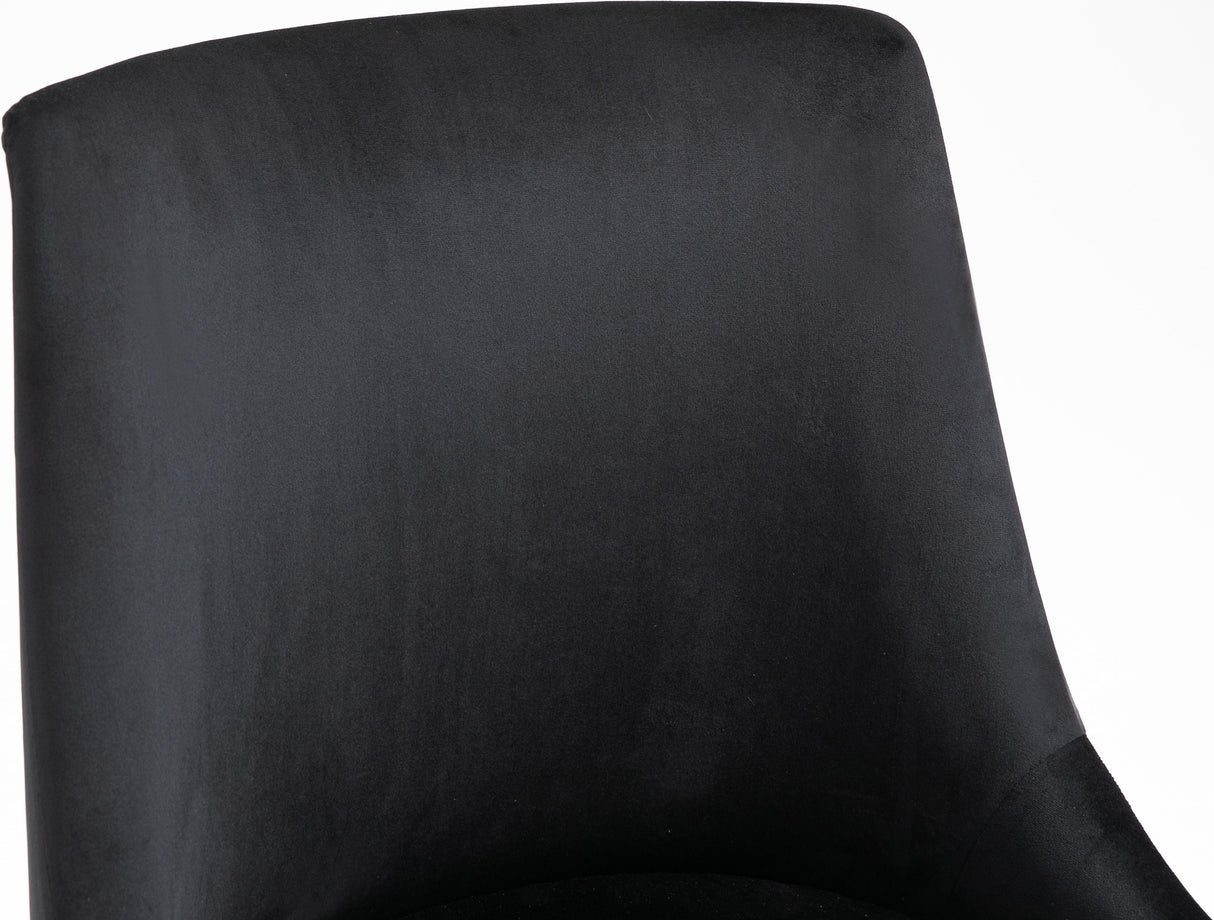 Karina Black Velvet Office Chair - galleria furniture outlet