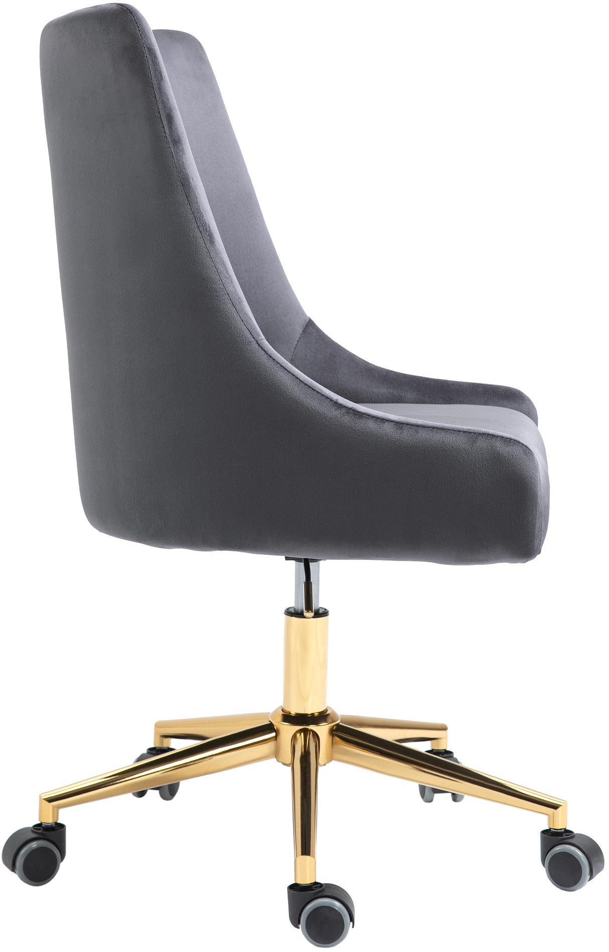 Karina Grey Velvet Office Chair - galleria furniture outlet