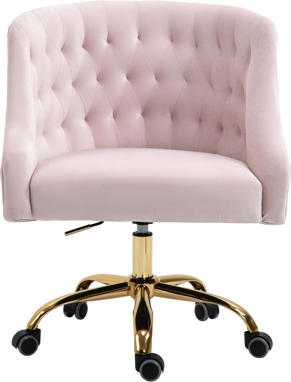 Arden Pink Velvet Office Chair - galleria furniture outlet