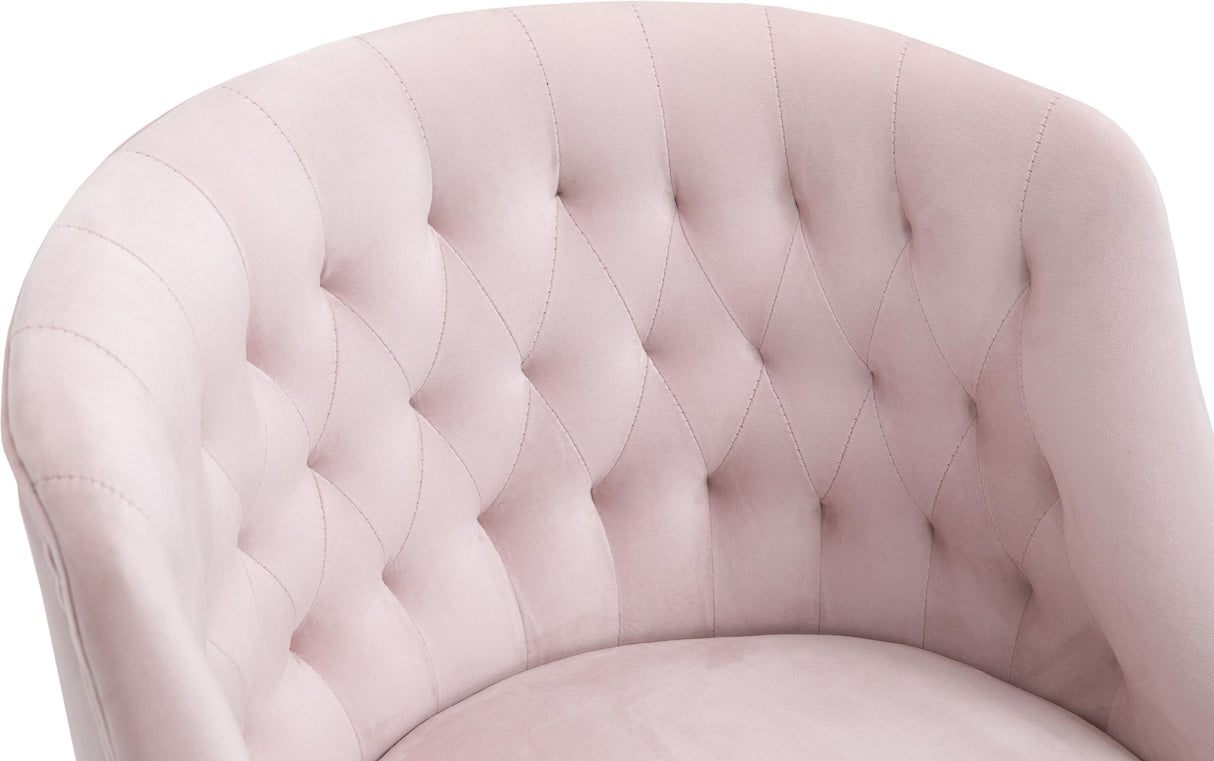 Arden Pink Velvet Office Chair - galleria furniture outlet