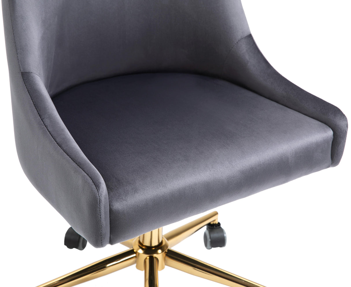 Karina Grey Velvet Office Chair - galleria furniture outlet