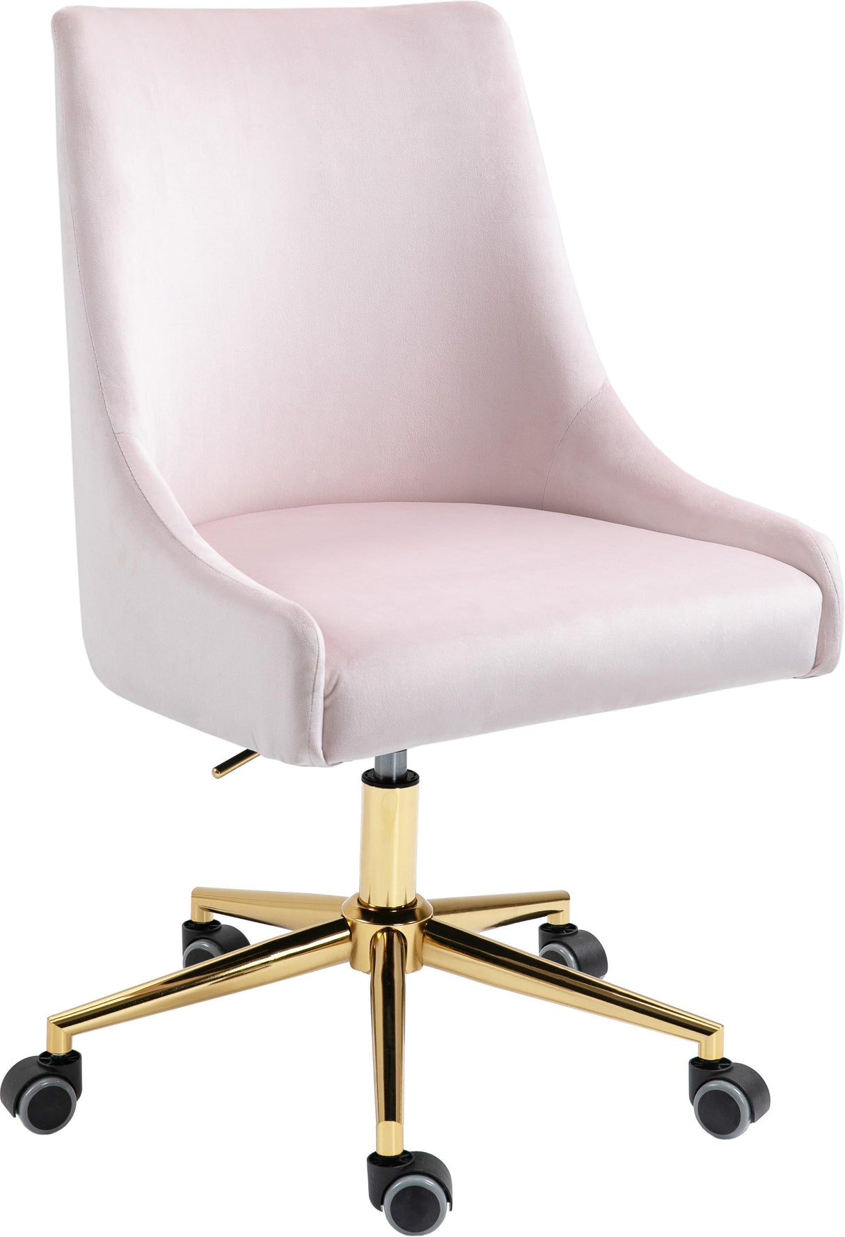 Karina Pink Velvet Office Chair - galleria furniture outlet