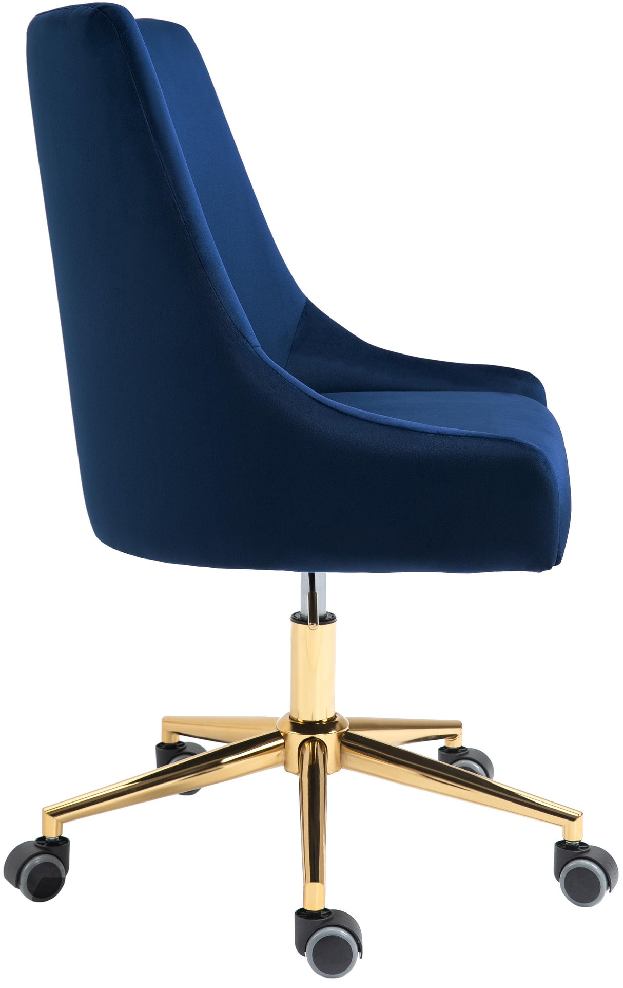 Karina Navy Velvet Office Chair - galleria furniture outlet