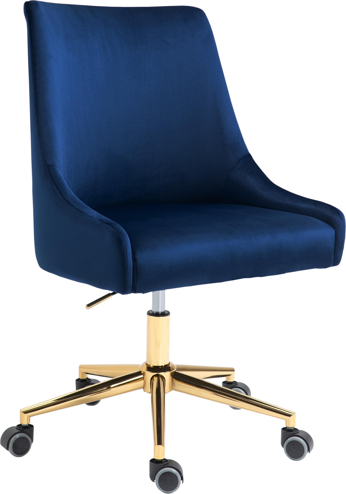 Karina Navy Velvet Office Chair - galleria furniture outlet