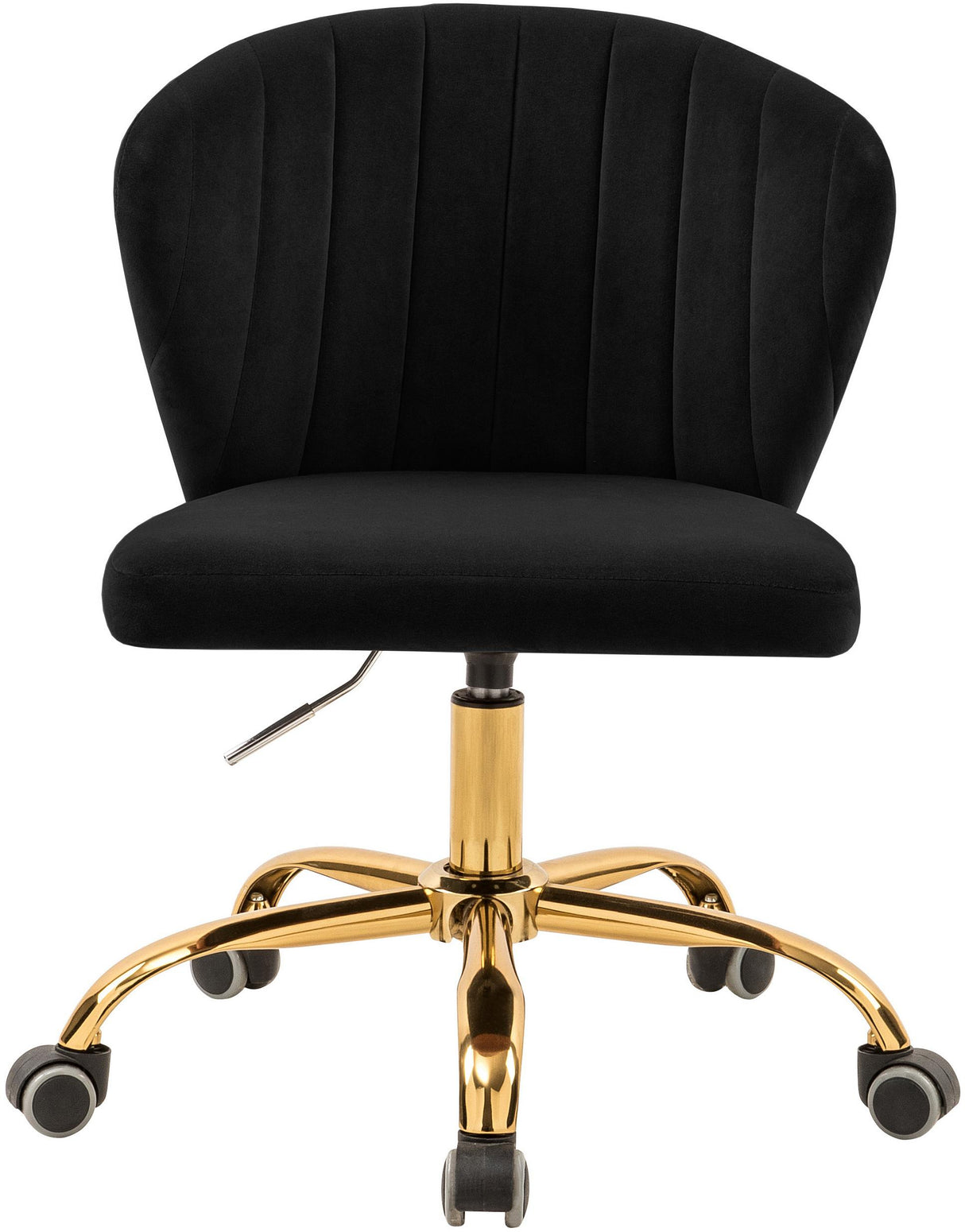 Finley Black Velvet Office Chair - galleria furniture outlet