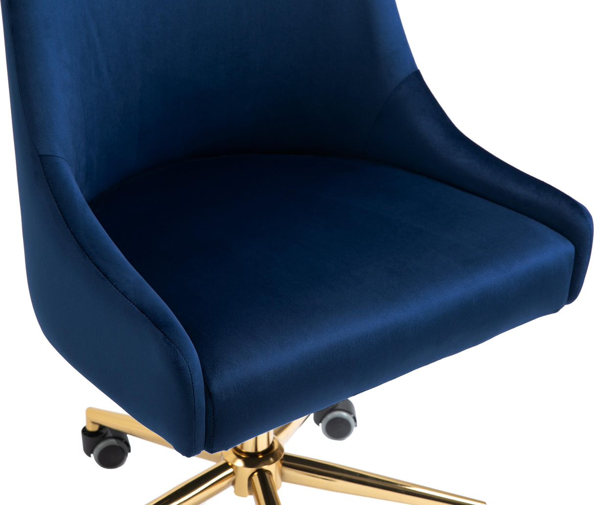 Karina Navy Velvet Office Chair - galleria furniture outlet