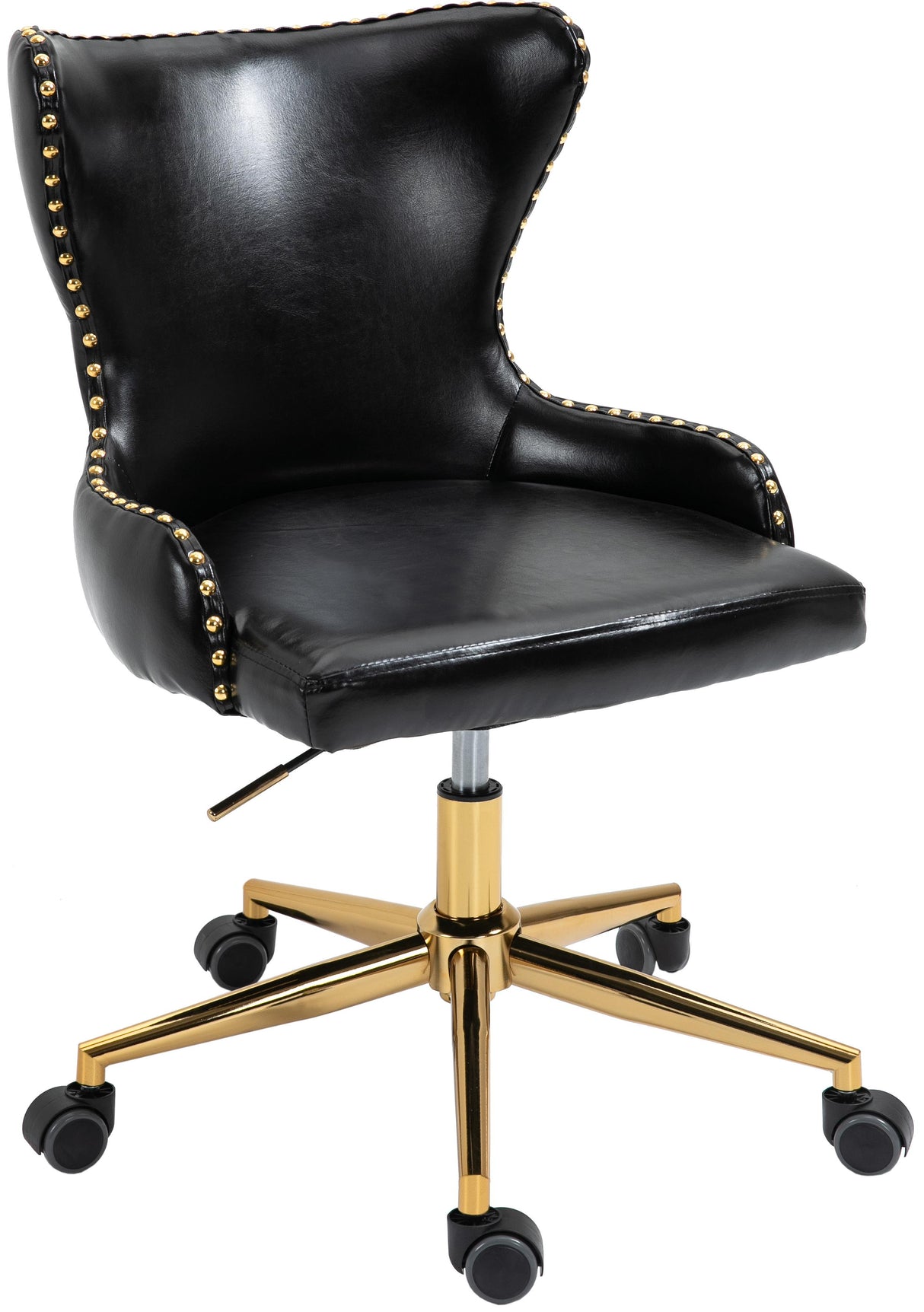 Hendrix Black Faux Leather Office Chair - galleria furniture outlet