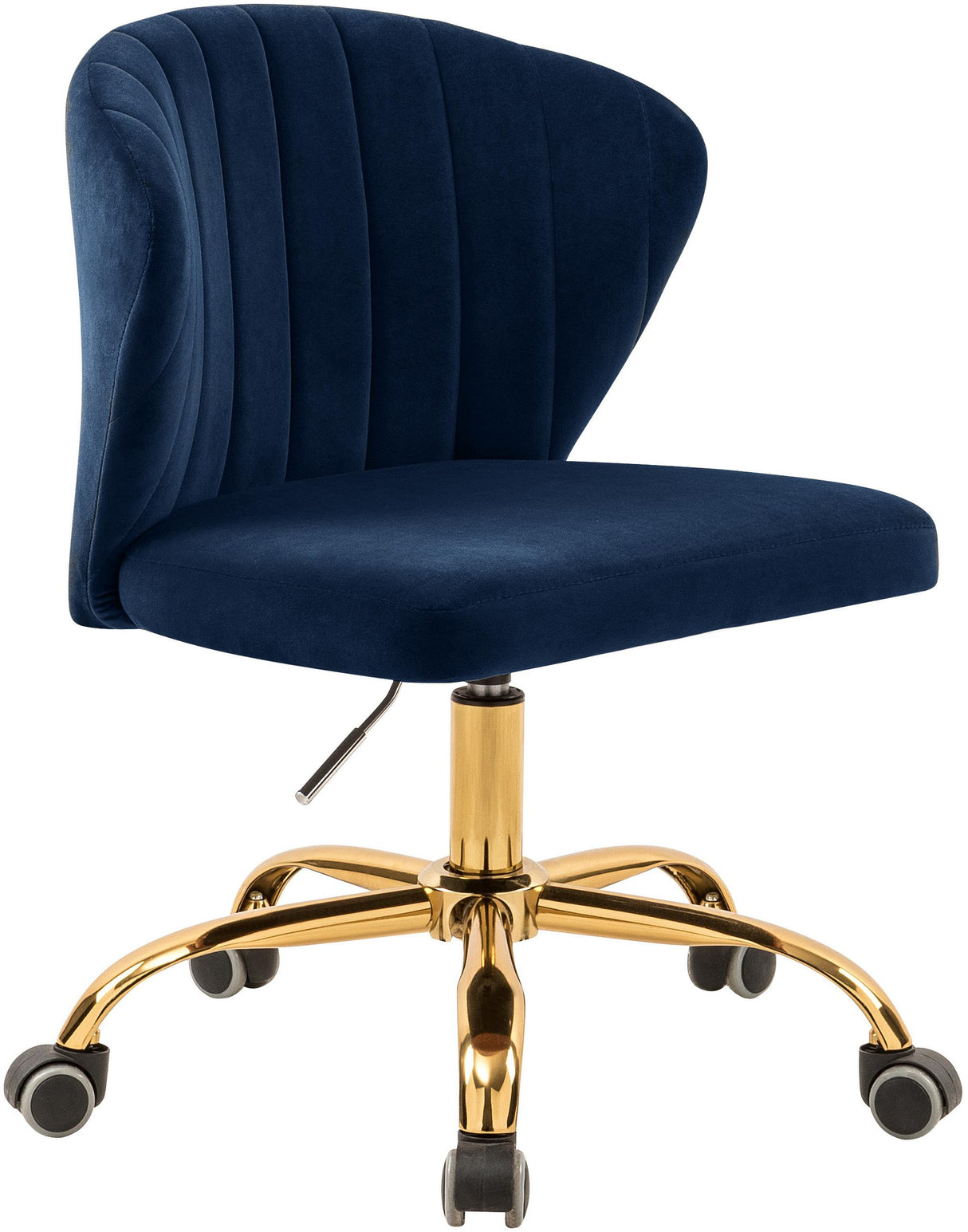 Finley Navy Velvet Office Chair - galleria furniture outlet