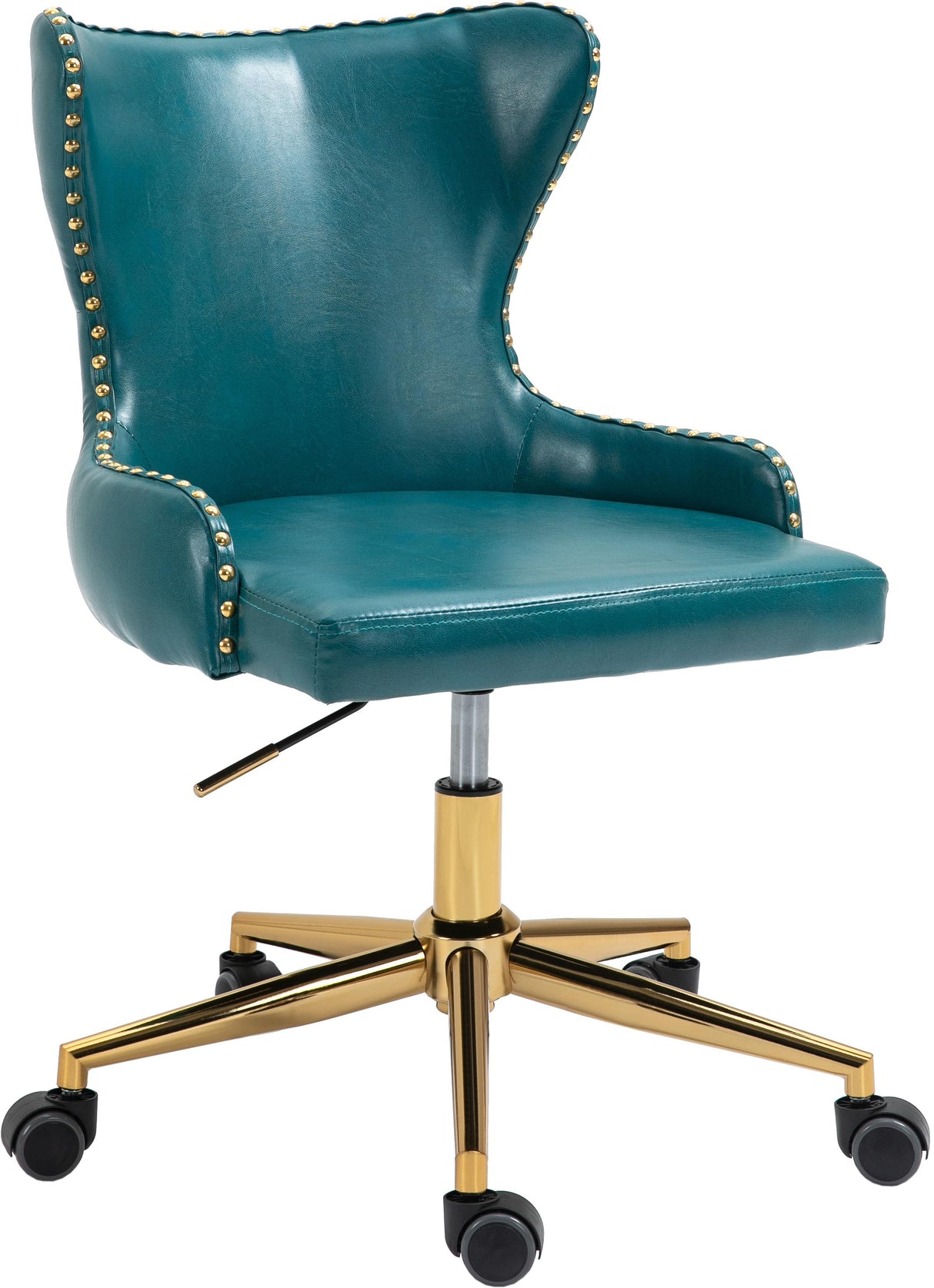 Hendrix Blue Faux Leather Office Chair - galleria furniture outlet