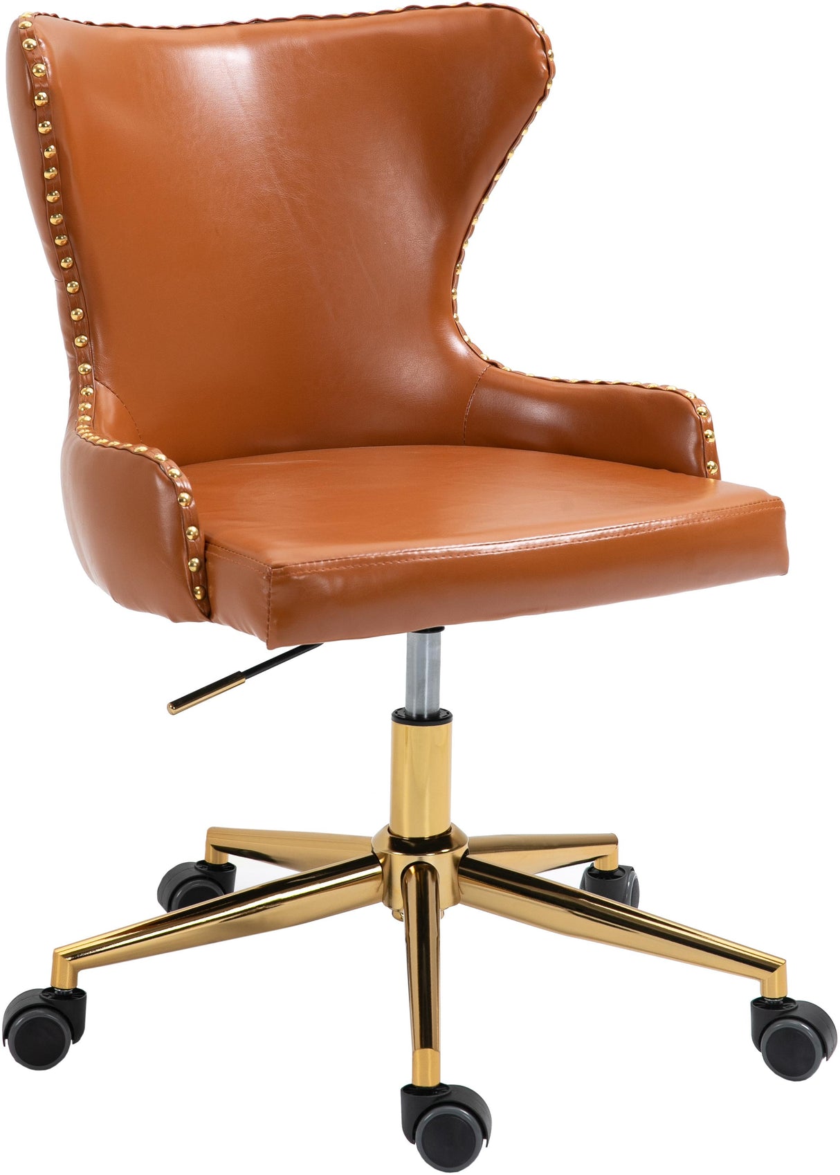 Hendrix Cognac Faux Leather Office Chair - galleria furniture outlet