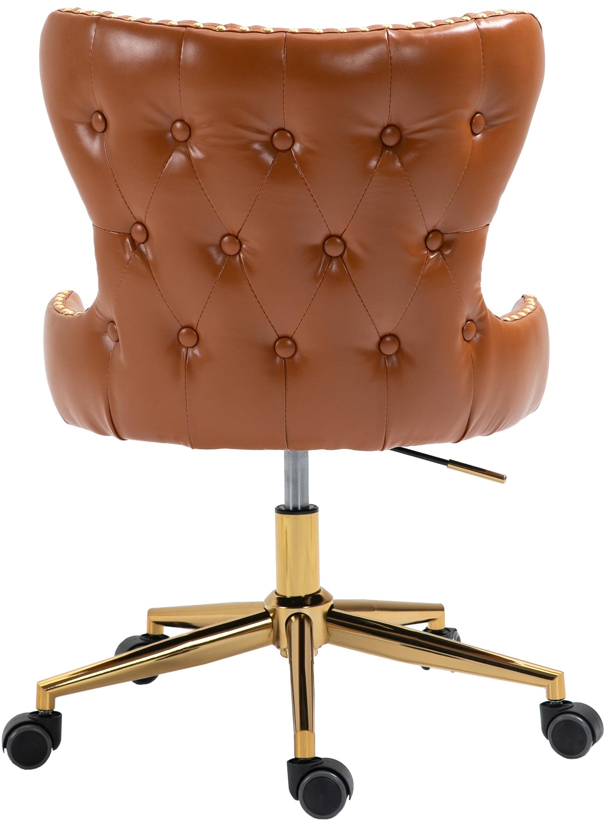 Hendrix Cognac Faux Leather Office Chair - galleria furniture outlet