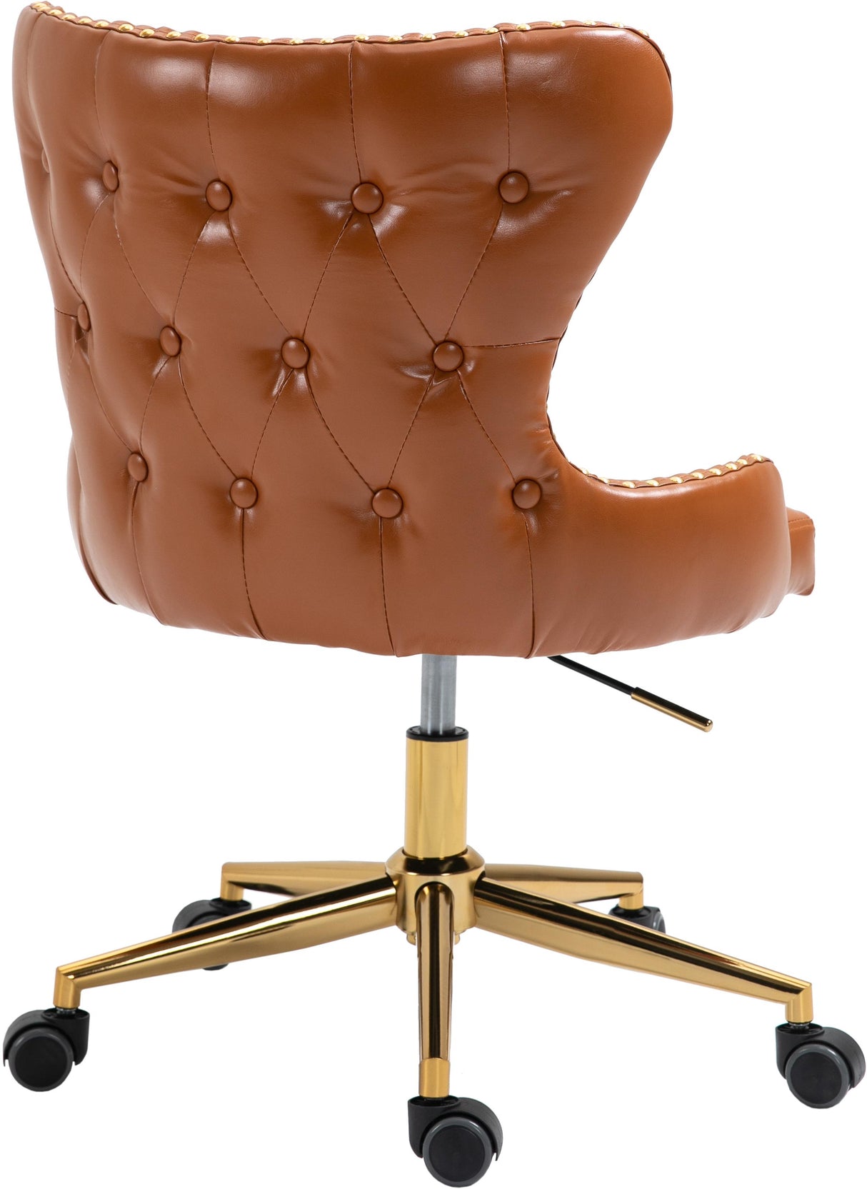 Hendrix Cognac Faux Leather Office Chair - galleria furniture outlet