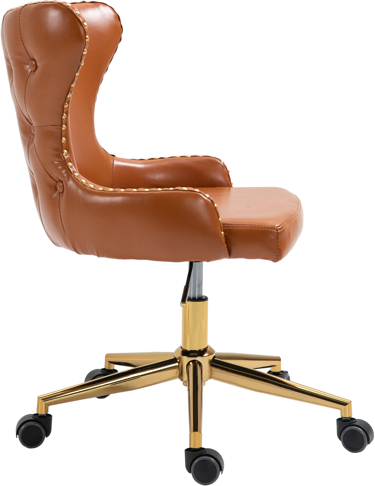 Hendrix Cognac Faux Leather Office Chair - galleria furniture outlet