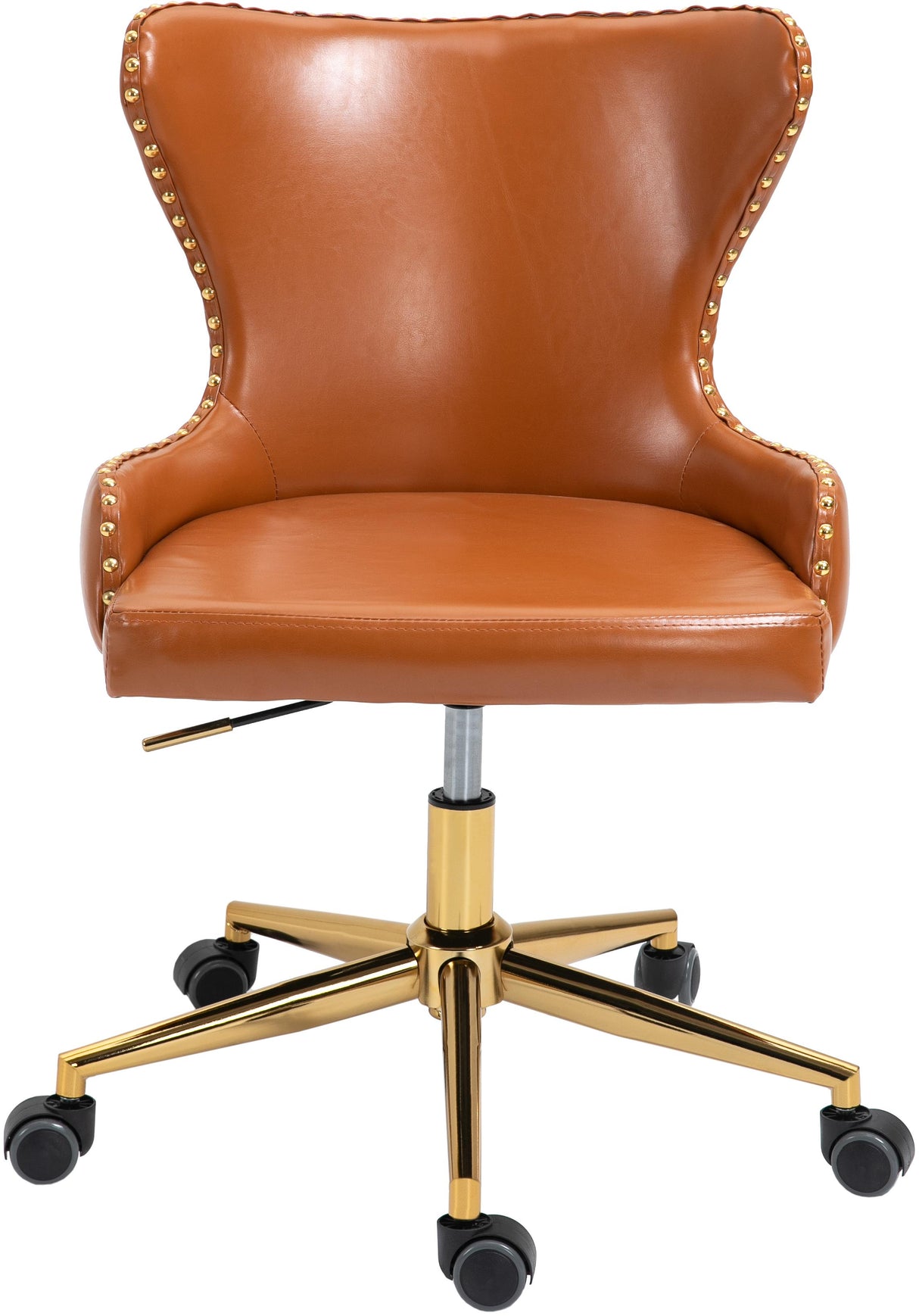 Hendrix Cognac Faux Leather Office Chair - galleria furniture outlet