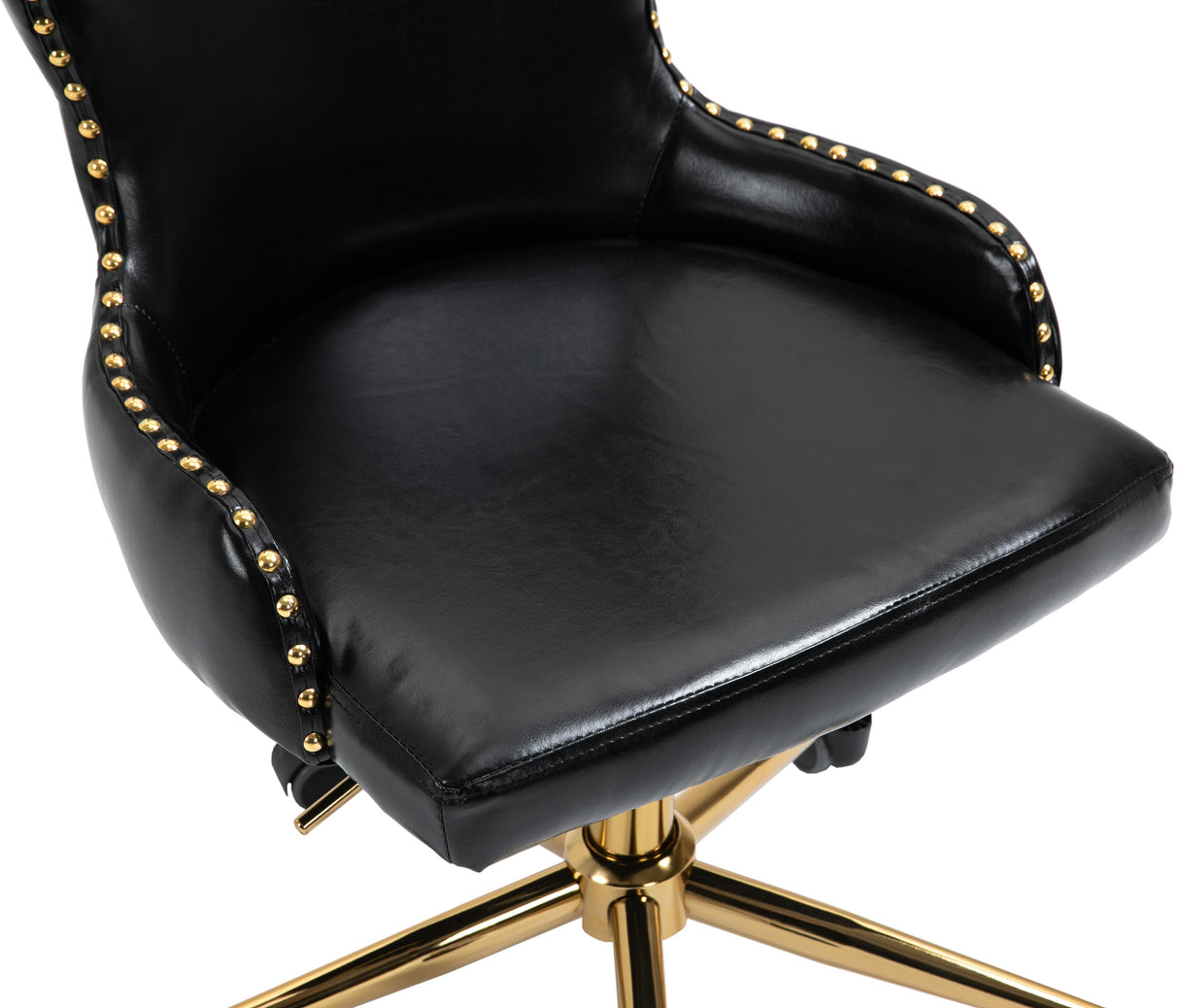 Hendrix Black Faux Leather Office Chair - galleria furniture outlet