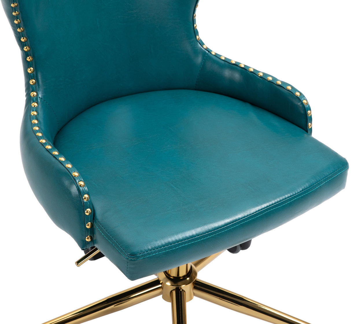 Hendrix Blue Faux Leather Office Chair - galleria furniture outlet