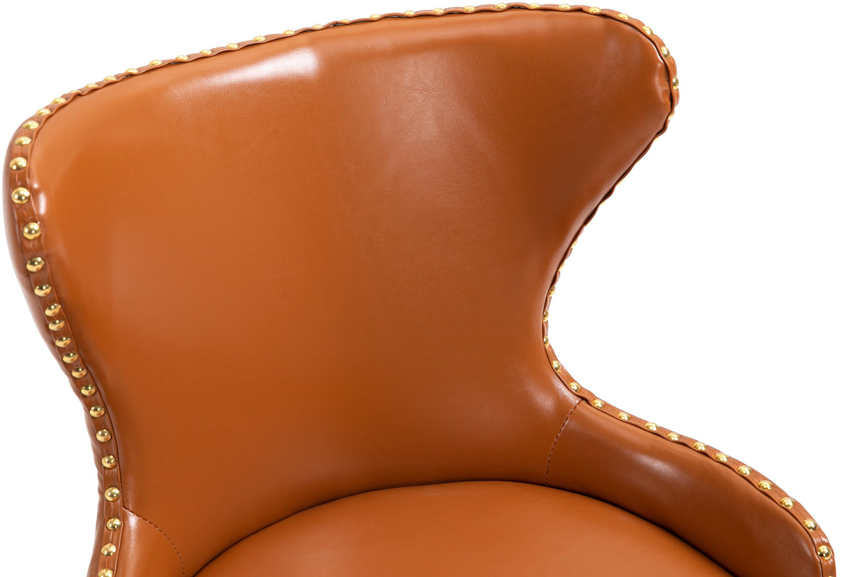 Hendrix Cognac Faux Leather Office Chair - galleria furniture outlet