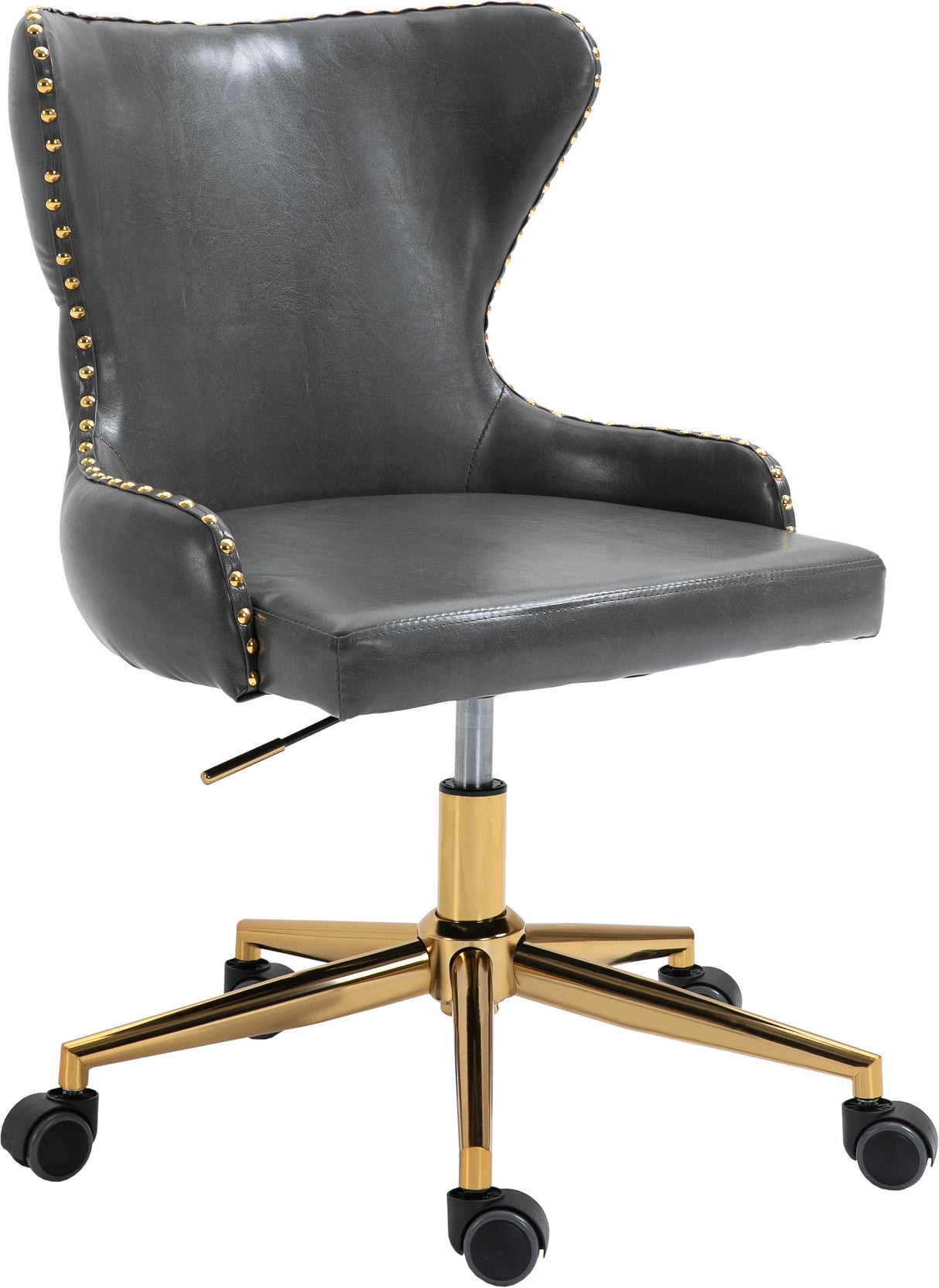 Hendrix Grey Faux Leather Office Chair - galleria furniture outlet