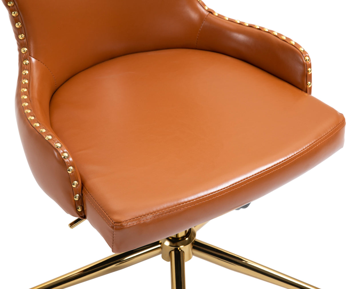 Hendrix Cognac Faux Leather Office Chair - galleria furniture outlet
