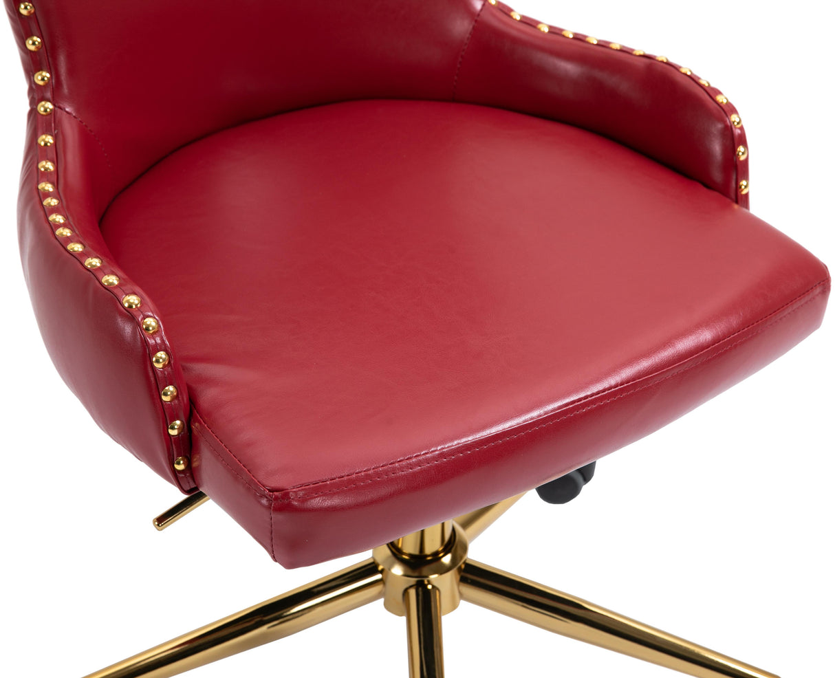 Hendrix Red Faux Leather Office Chair - galleria furniture outlet