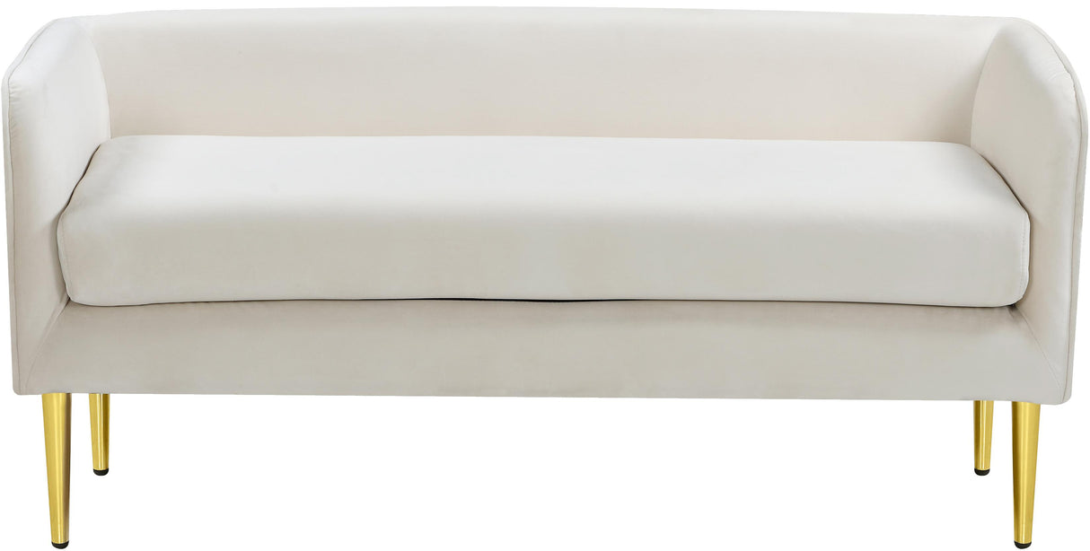 Audrey Cream Velvet Bench - galleria furniture outlet