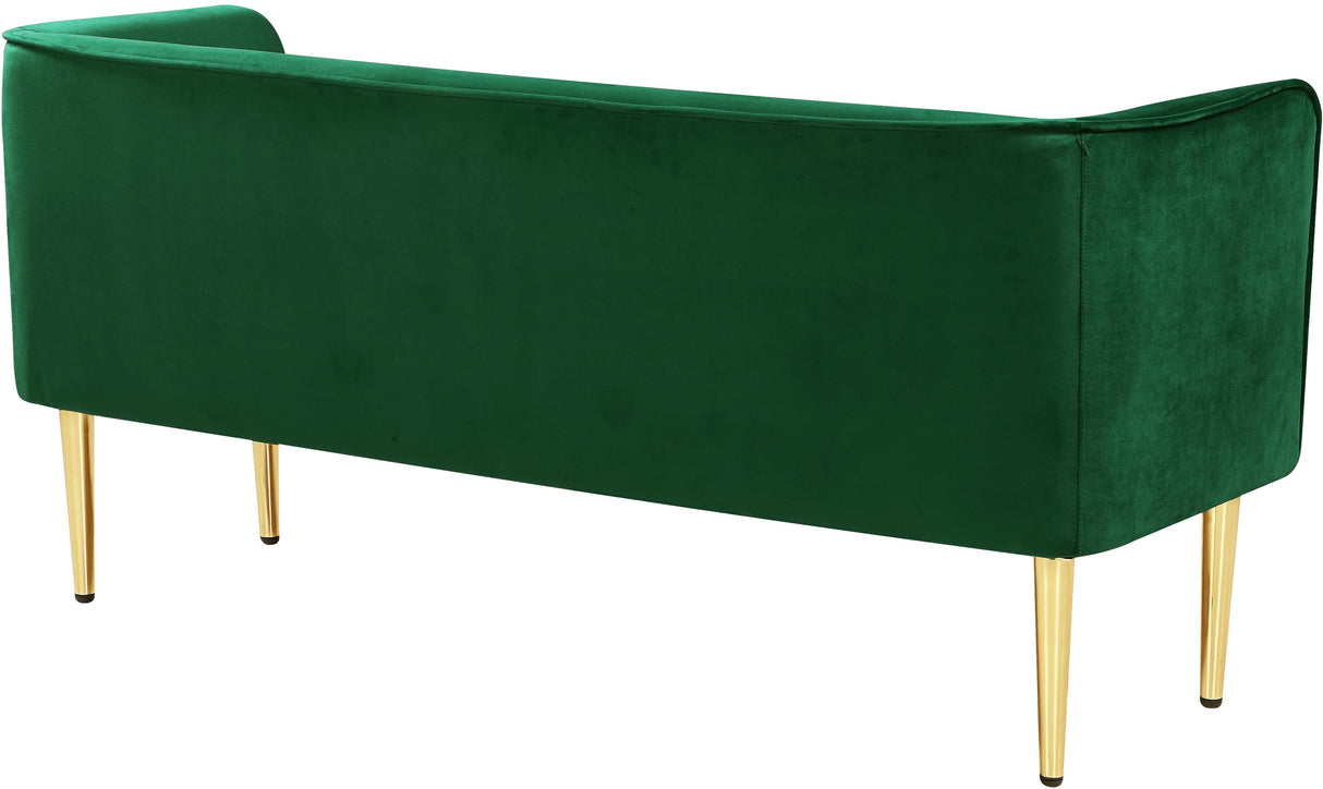 Audrey Green Velvet Bench - galleria furniture outlet