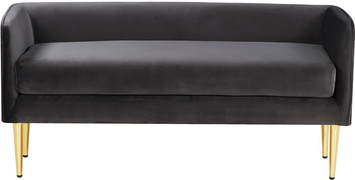 Audrey Grey Velvet Bench - galleria furniture outlet