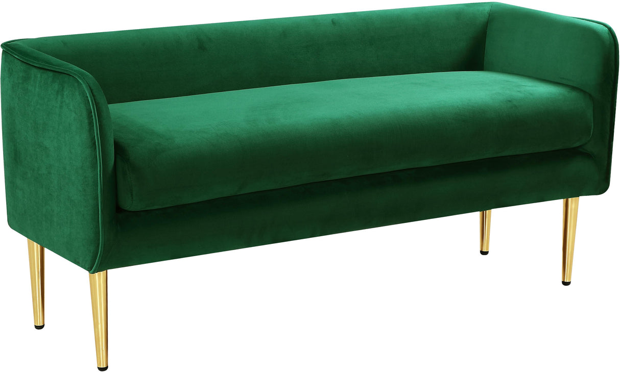 Audrey Green Velvet Bench - galleria furniture outlet