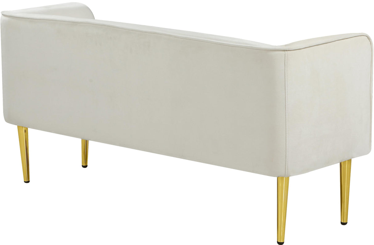 Audrey Cream Velvet Bench - galleria furniture outlet