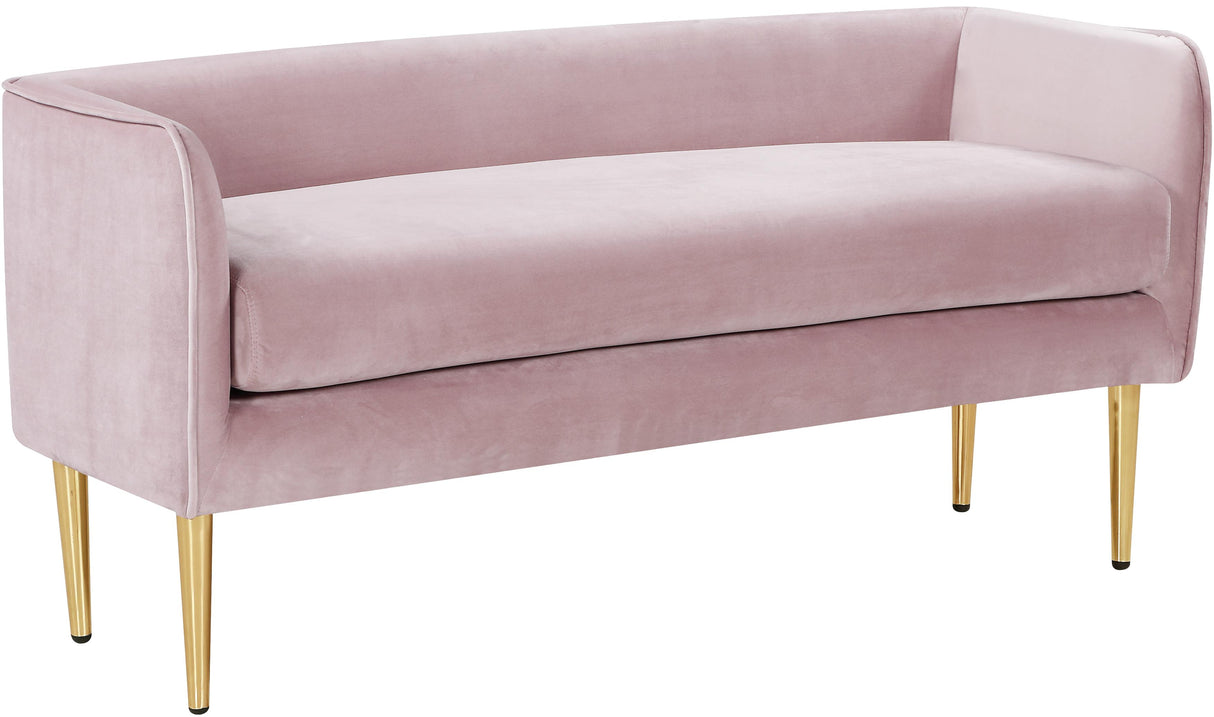 Audrey Pink Velvet Bench - galleria furniture outlet