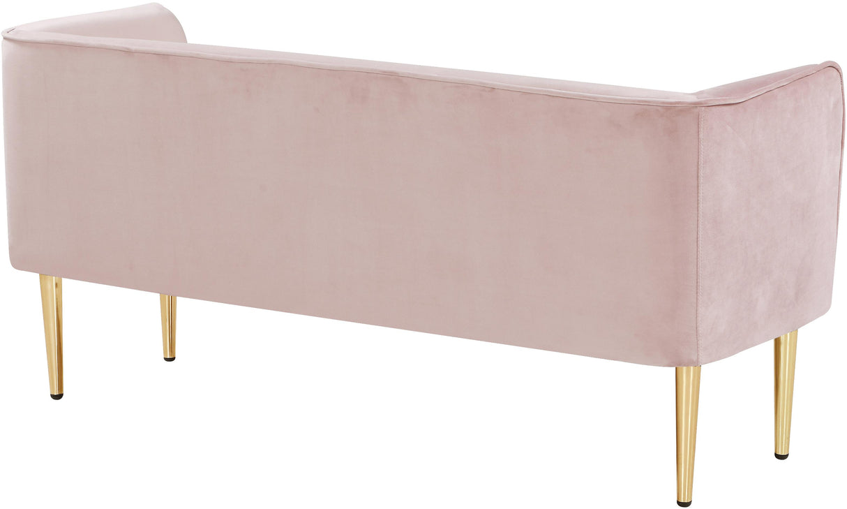 Audrey Pink Velvet Bench - galleria furniture outlet
