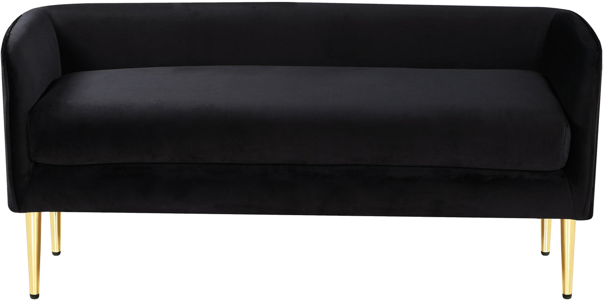 Audrey Black Velvet Bench - galleria furniture outlet