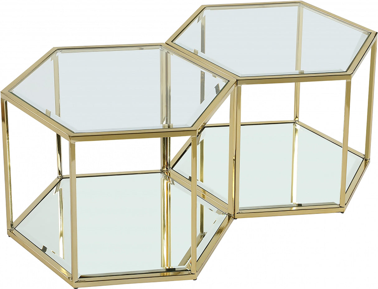 Sei Brushed Gold Coffee Table - galleria furniture outlet