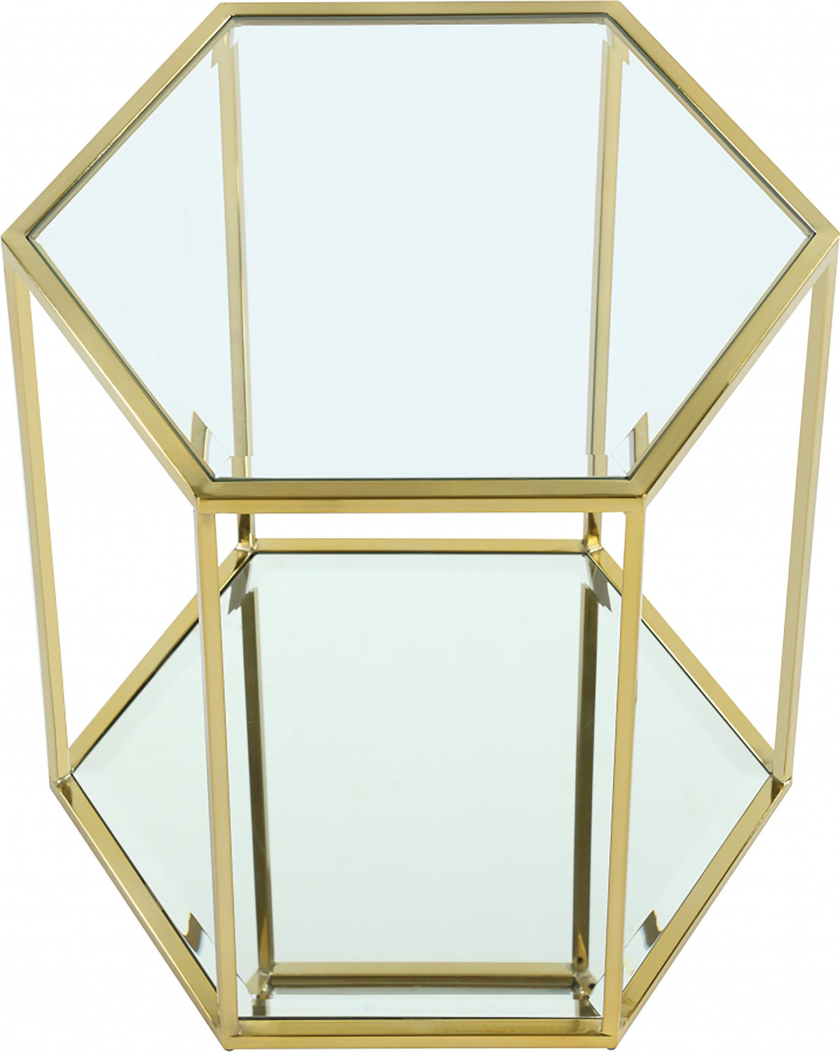 Sei Brushed Gold End Table - galleria furniture outlet