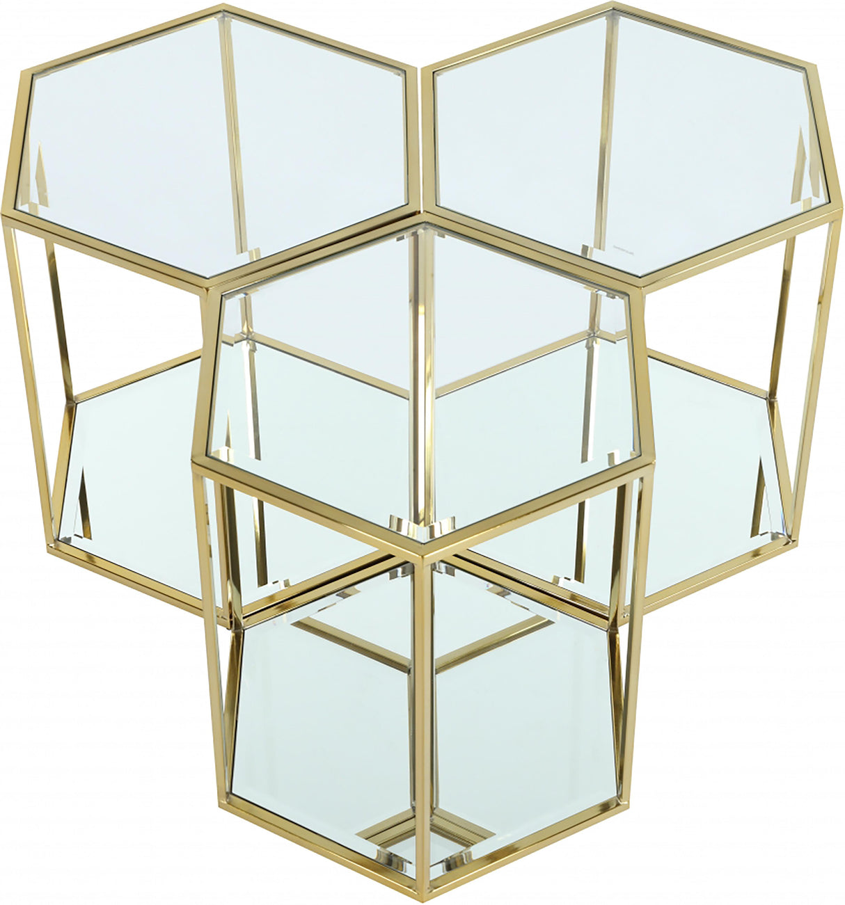 Sei Brushed Gold End Table - galleria furniture outlet