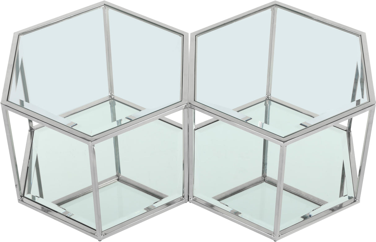 Sei Chrome Coffee Table - galleria furniture outlet