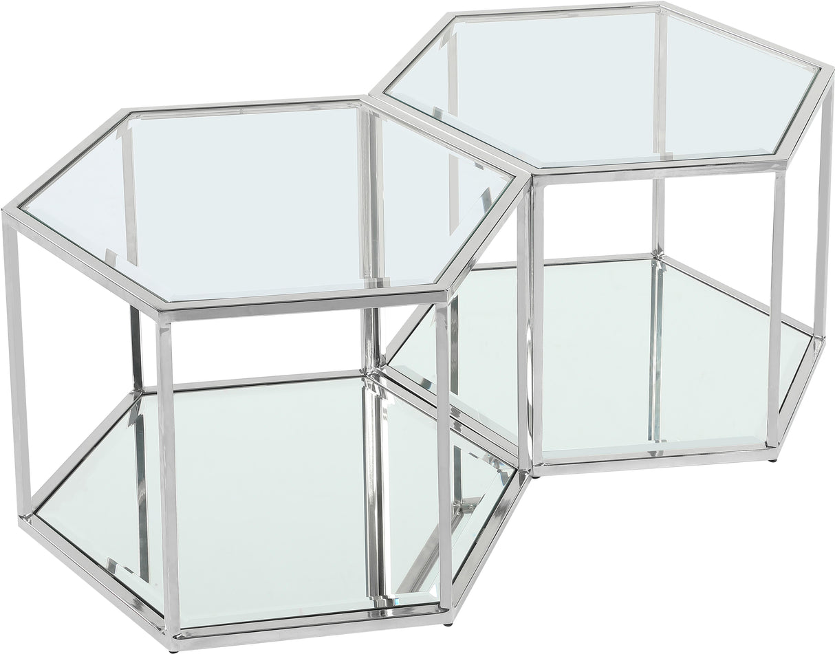 Sei Chrome Coffee Table - galleria furniture outlet