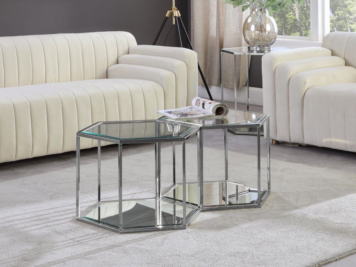 Sei Chrome Coffee Table - galleria furniture outlet