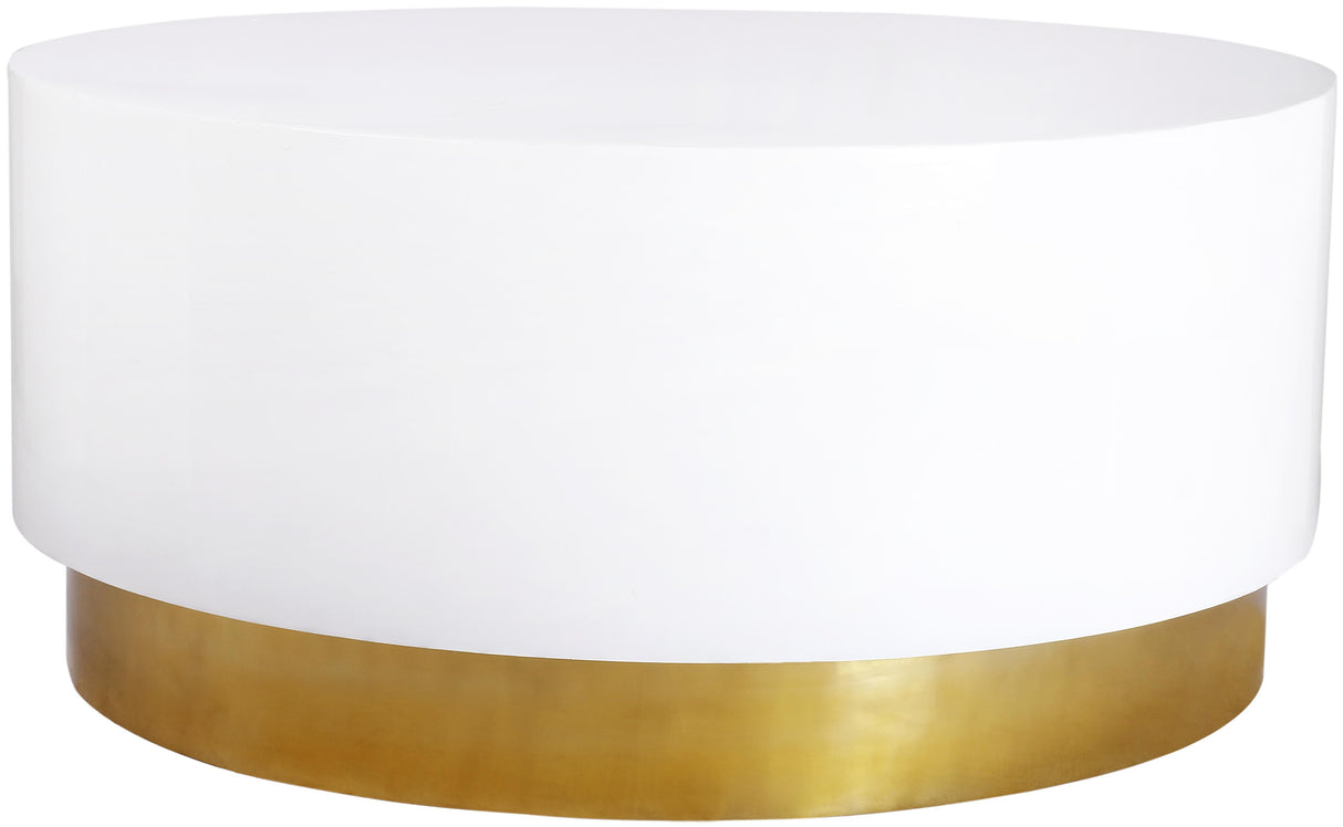 Deco White/Gold Coffee Table - galleria furniture outlet