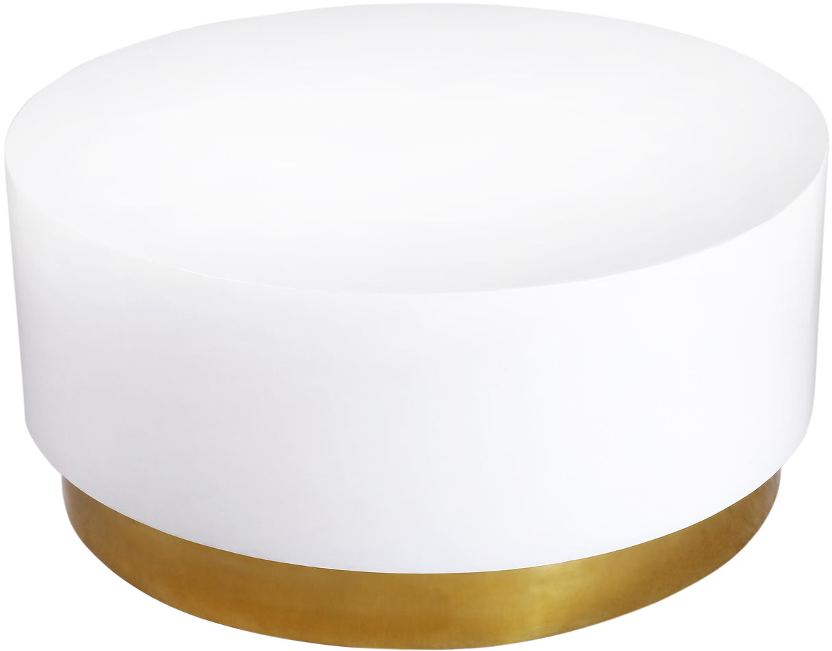 Deco White/Gold Coffee Table - galleria furniture outlet