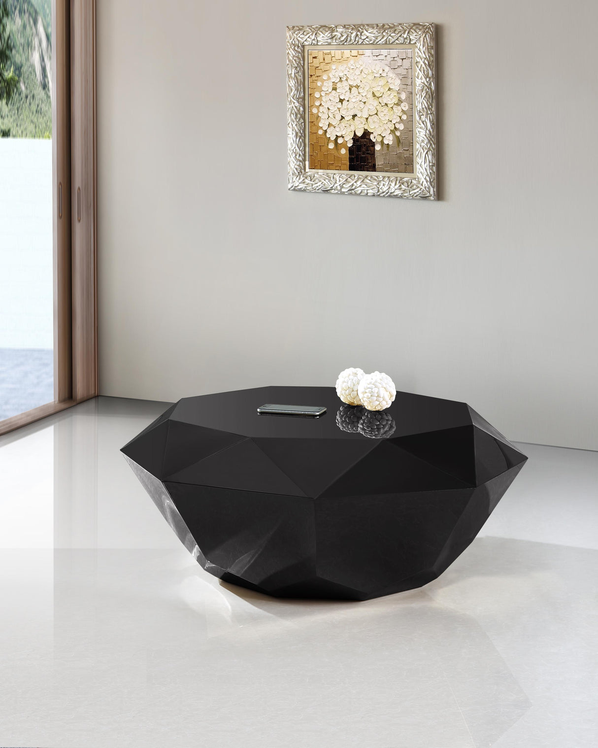 Gemma Matte Black Coffee Table - galleria furniture outlet