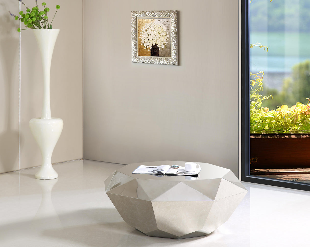 Gemma Silver Coffee Table - galleria furniture outlet