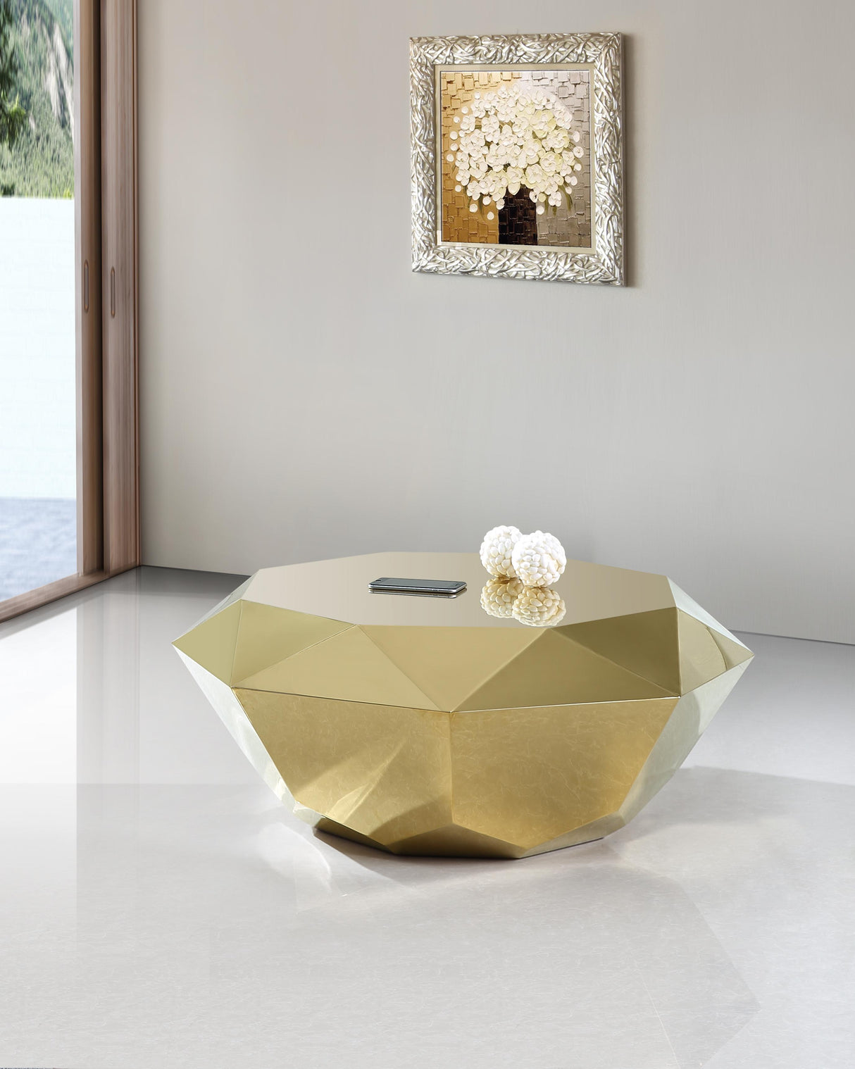 Gemma Gold Coffee Table - galleria furniture outlet