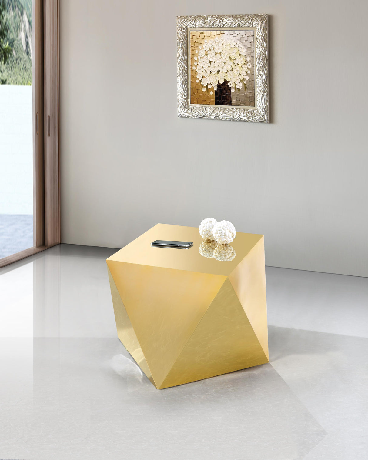 Gemma Gold End Table - galleria furniture outlet