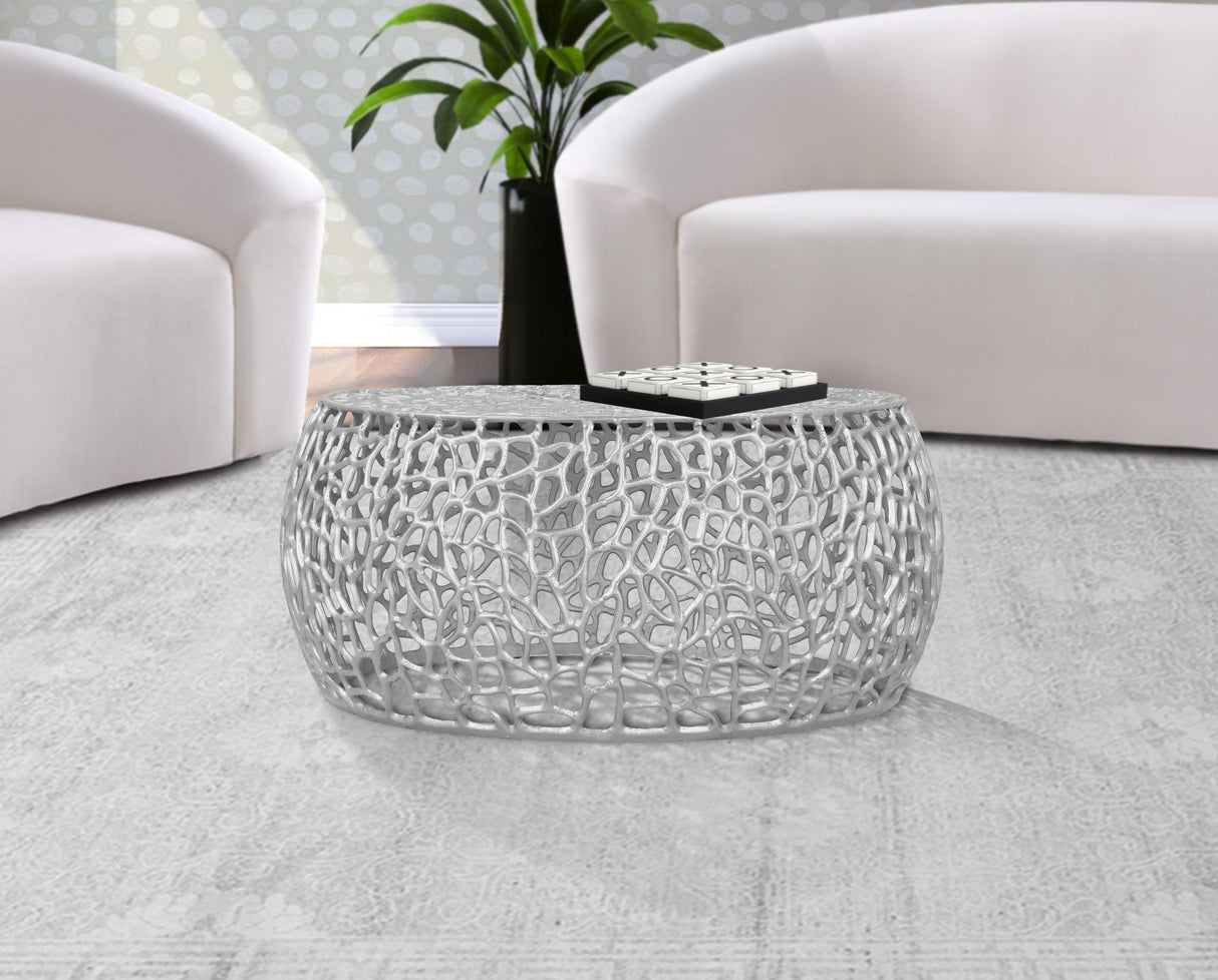 Priya Silver Coffee Table - galleria furniture outlet