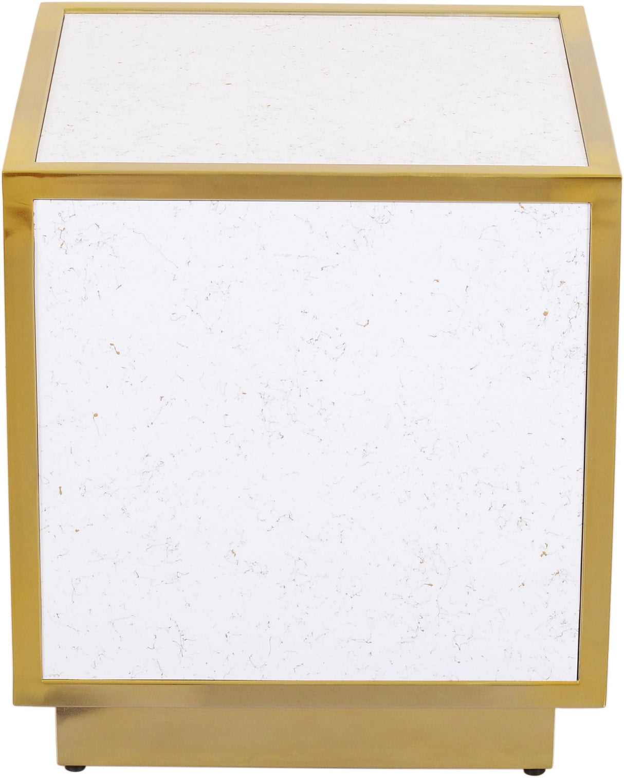 Glitz White Faux Marble End Table - galleria furniture outlet